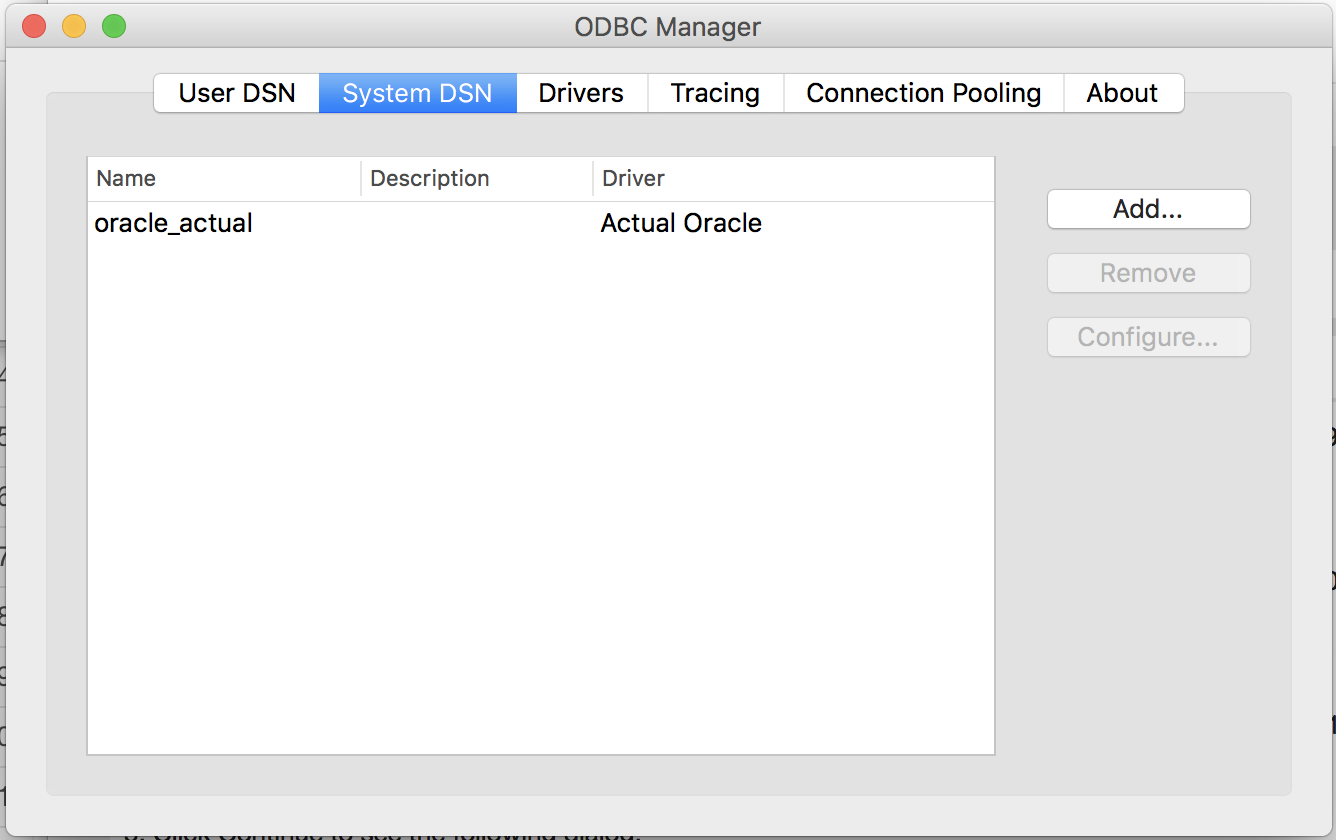 oracle odbc driver for mac os x